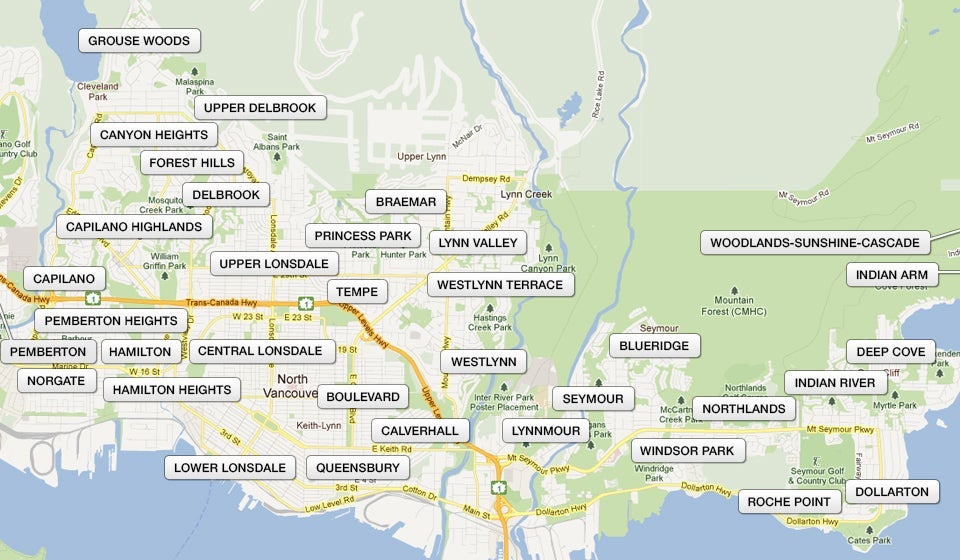 West Vancouver Map